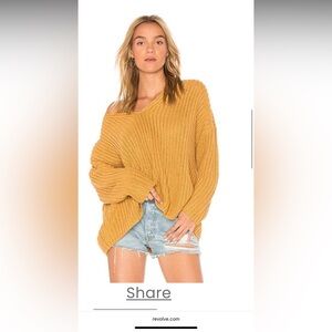 Tularosa x Revolve Adams Sweater Chunky Knit size xxs (oversized) mustard/ochre